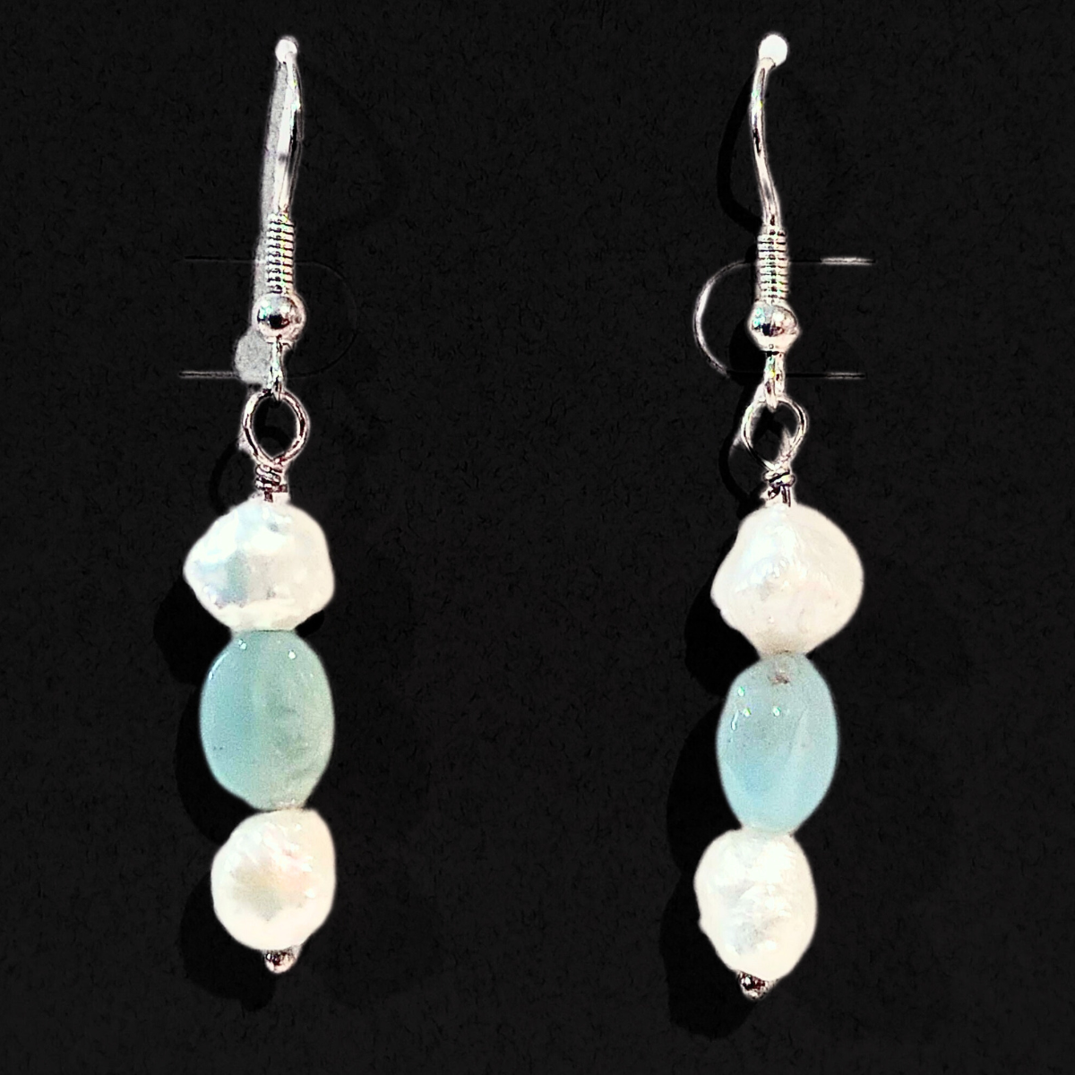 VC-085 Aquaprase Fresh Water Pearl Earring SS