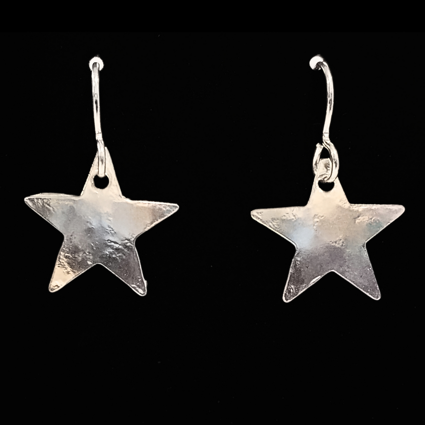 SM-438 Simple Silver Collection Convex Star Earrings