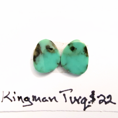 KTQ-1002 Kingman Turquoise Cabochon Pair