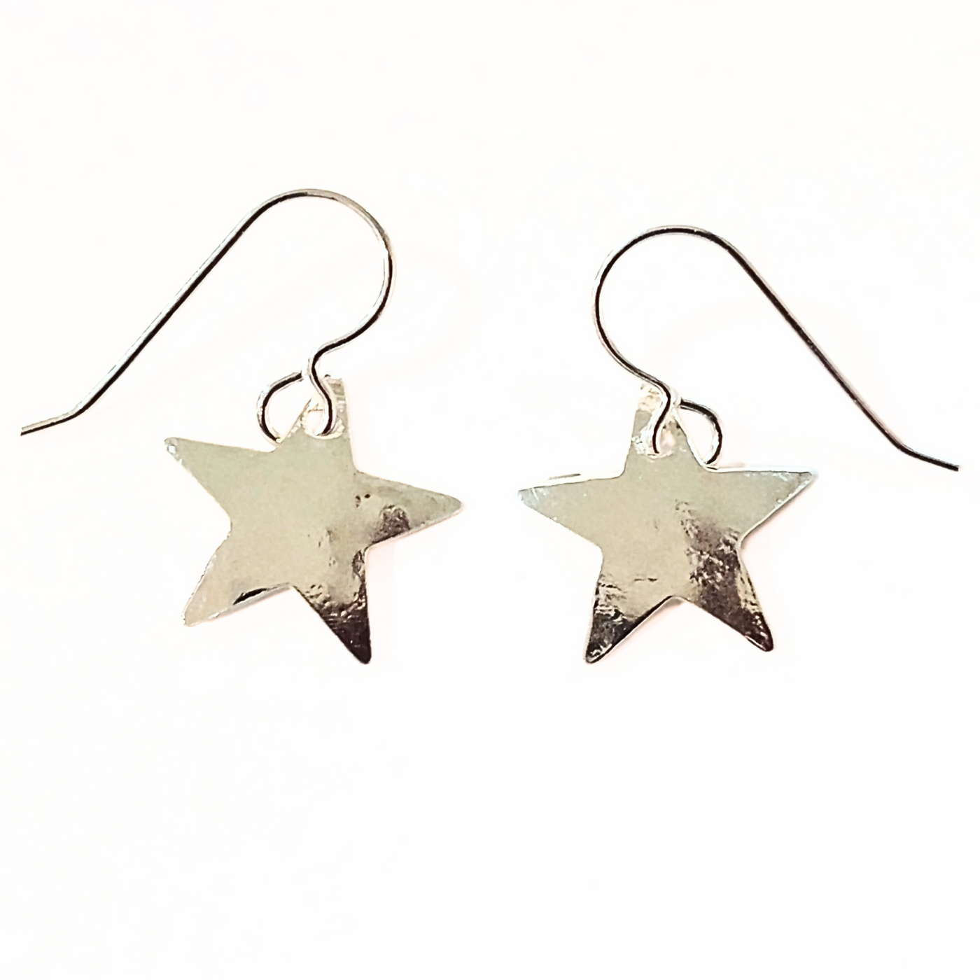 SM-438 Simple Silver Collection Convex Star Earrings