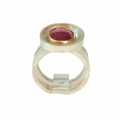 JSD-2053 Ruby Rock Star Ring with 22k Gold Size 6