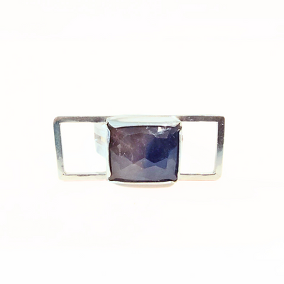 DS-412 Sterling Silver Sapphire Ring Size 8.5