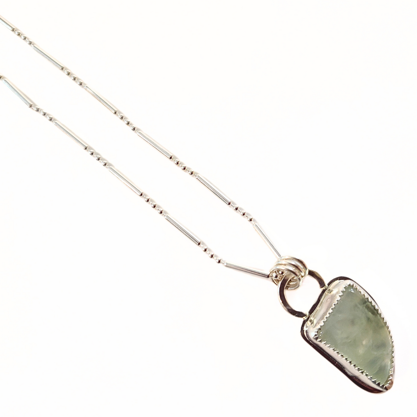 JEM-107 Sterling Silver Prehnite Necklace