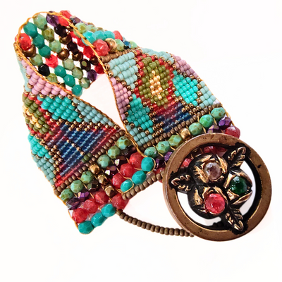 JEM-100 Multicolor 7 row Beaded Bracelet