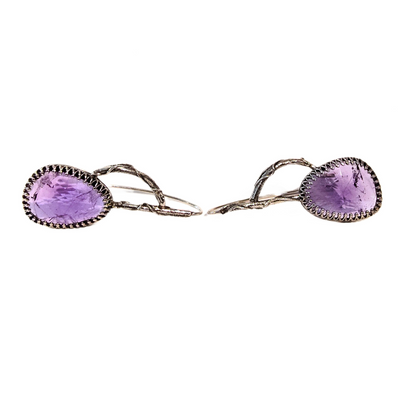 JSD-1001 Rose Cut Amethyst SS Branch Earrings