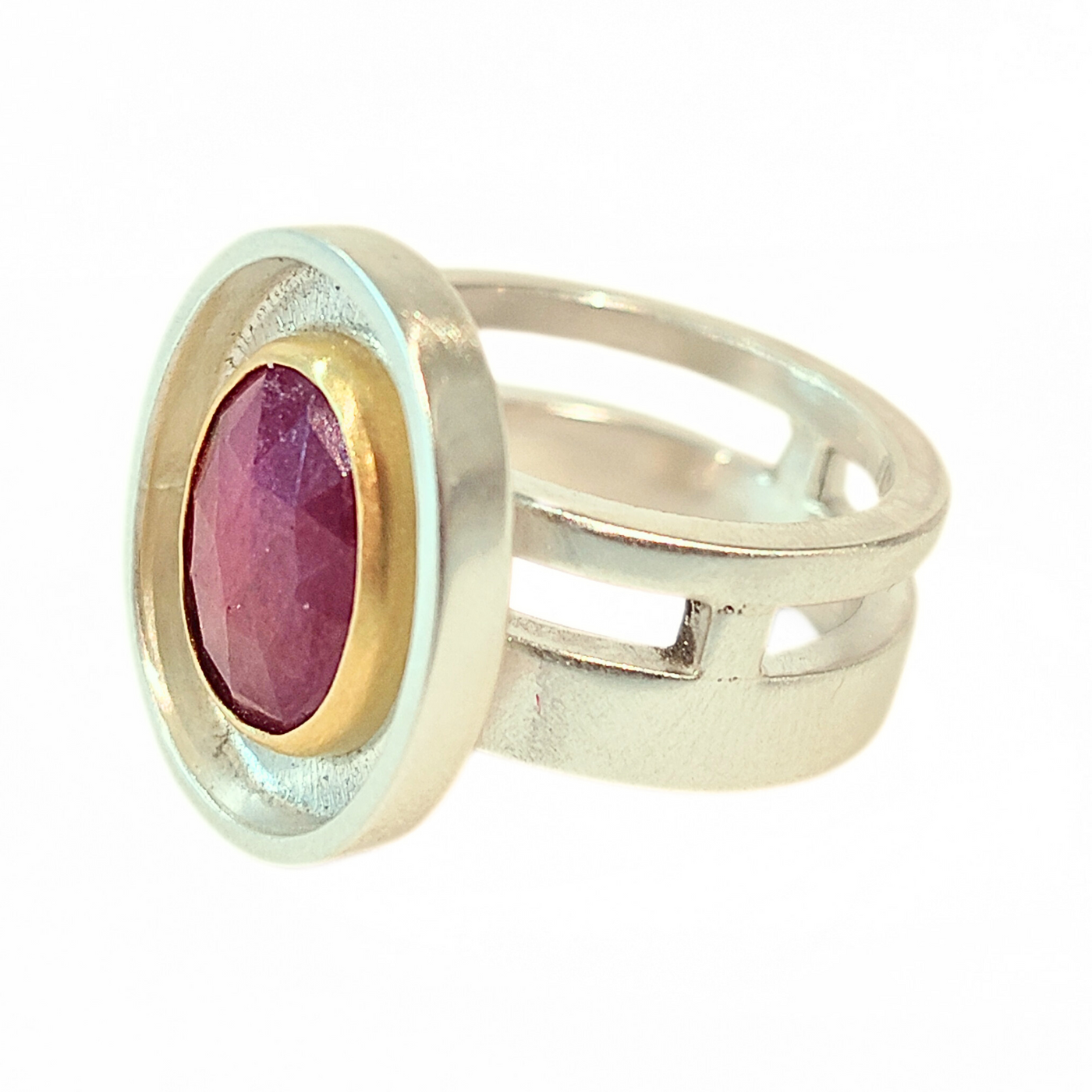 JSD-2053 Ruby Rock Star Ring with 22k Gold Size 6