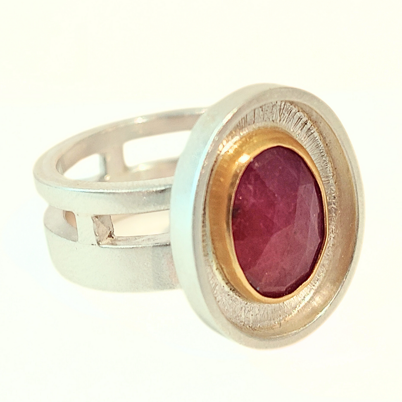 JSD-2053 Ruby Rock Star Ring with 22k Gold Size 6