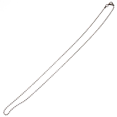 18" 2.0mm Beaded Chain (Sterling Silver)