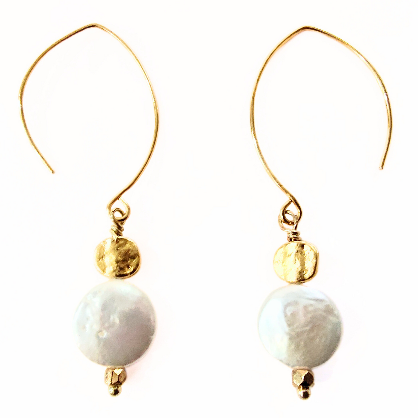 SM-418 Coin Pearl and 22K Gold Filled Coin Bead Earrings