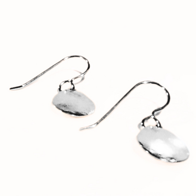 SM-434 Simple Silver Collection Convex Teardrop Earrings