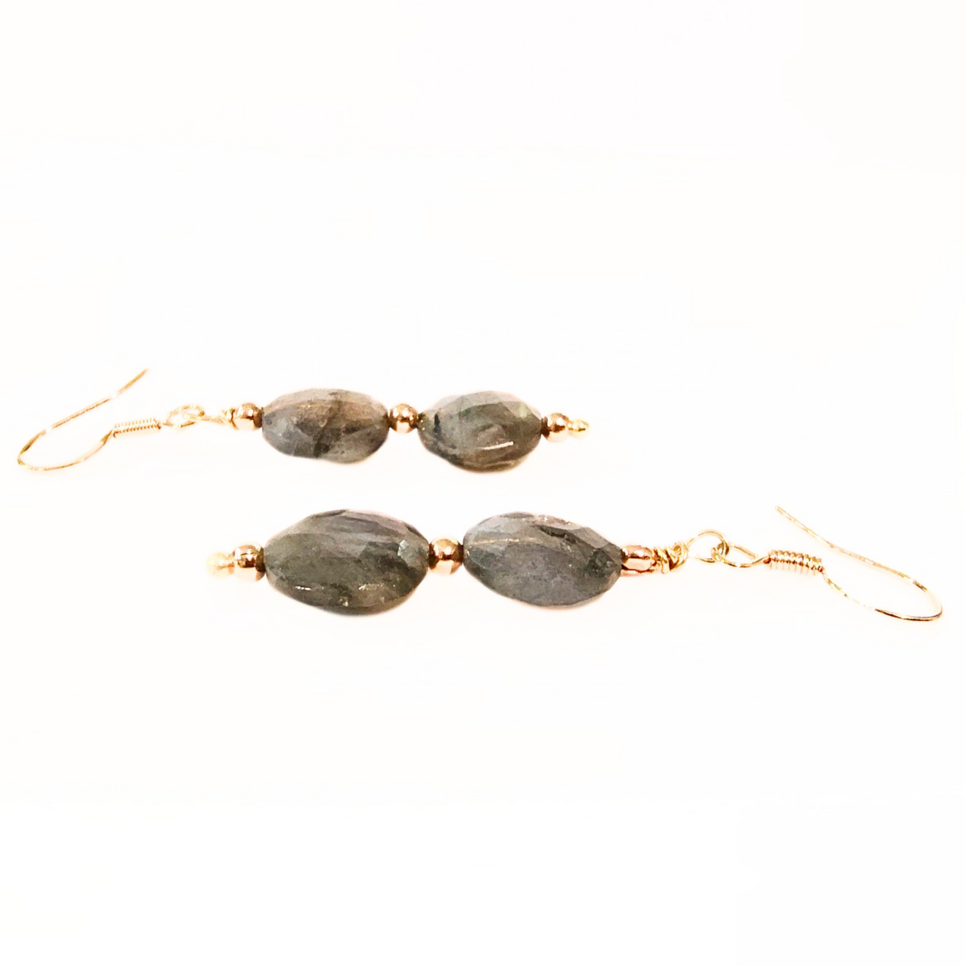 SM-416 Faceted Labradorite Gold Filled Earrings