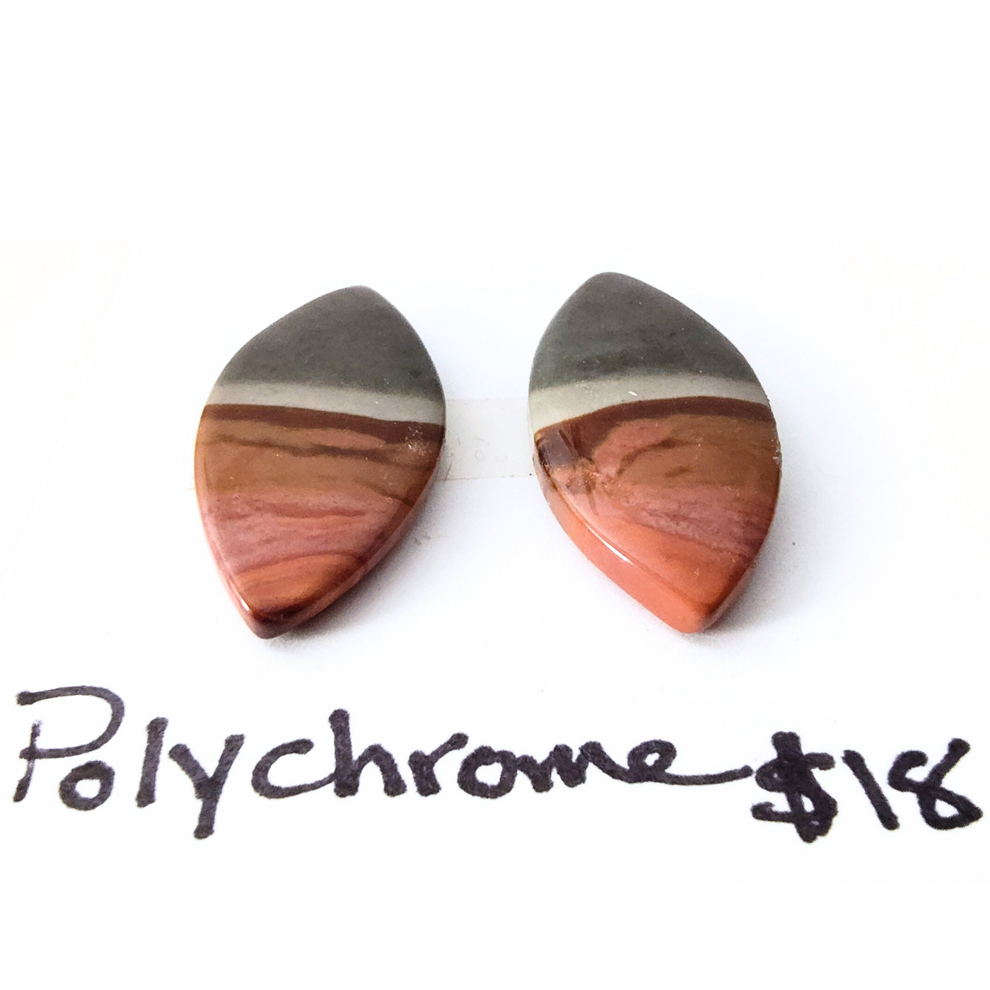 PCJ-1001 Polychrome Jasper Cabochon Pair