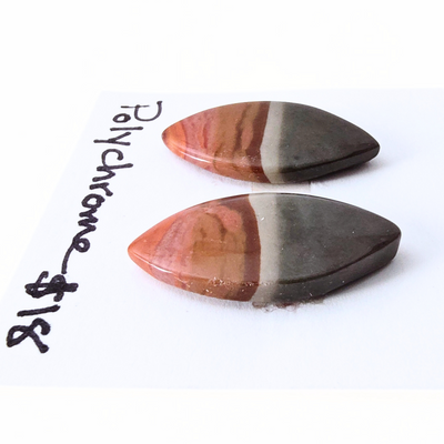 PCJ-1001 Polychrome Jasper Cabochon Pair