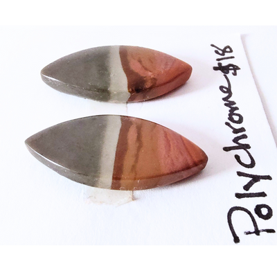 PCJ-1001 Polychrome Jasper Cabochon Pair