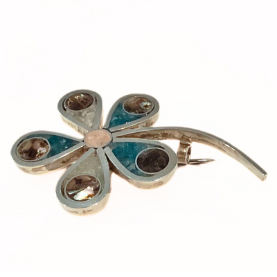 DS-362 Inlay Flower Brooch