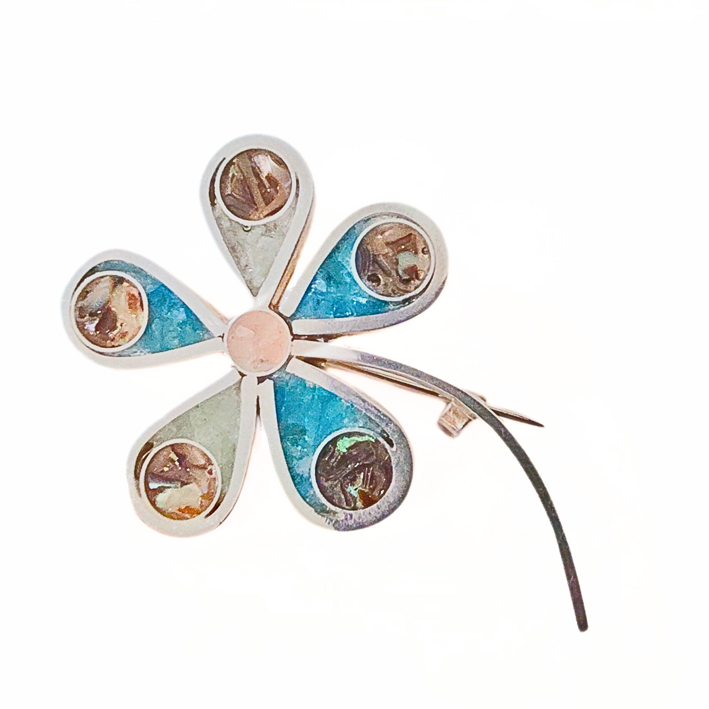 DS-362 Inlay Flower Brooch