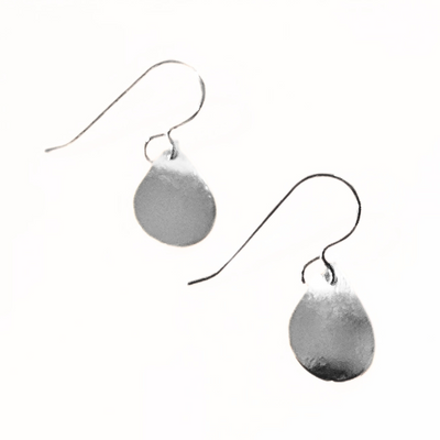 SM-434 Simple Silver Collection Convex Teardrop Earrings