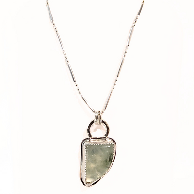 JEM-107 Sterling Silver Prehnite Necklace