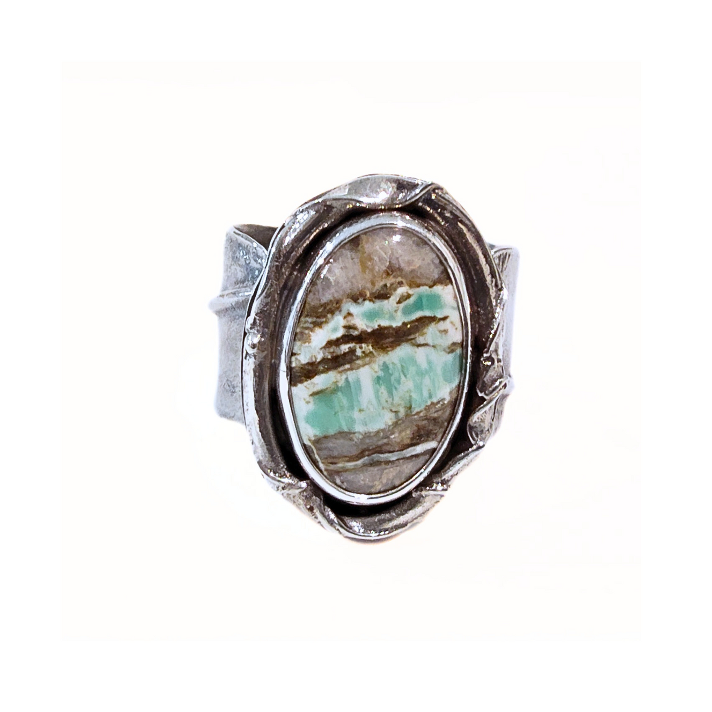 JSD-2050 Variscite Wave Ring (7.5)