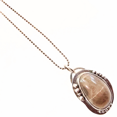 JEM-106 Sterling Silver Petoskey Stone Necklace