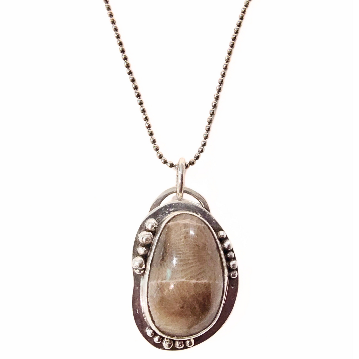 JEM-106 Sterling Silver Petoskey Stone Necklace