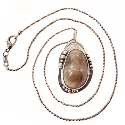 JEM-106 Sterling Silver Petoskey Stone Necklace