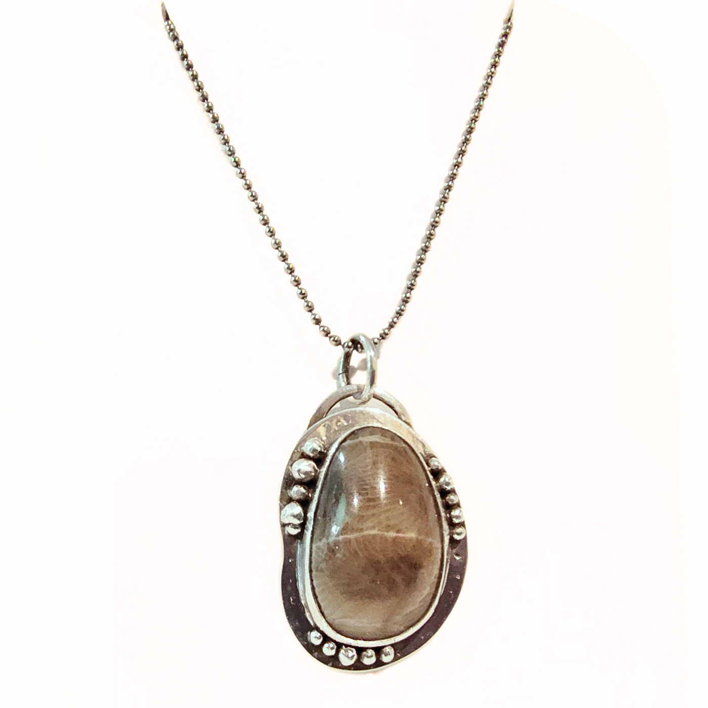 JEM-106 Sterling Silver Petoskey Stone Necklace