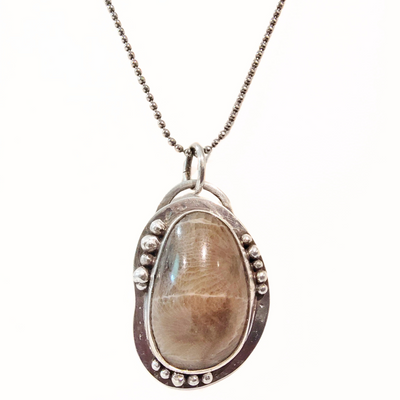 JEM-106 Sterling Silver Petoskey Stone Necklace