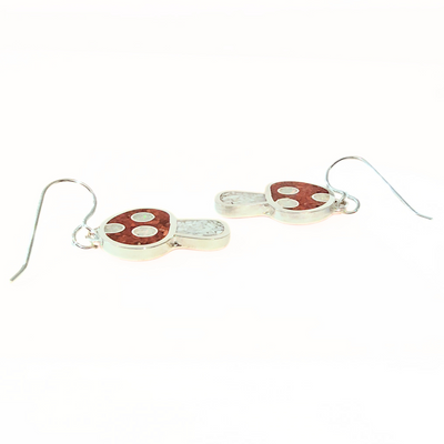 DS-431 Inlay Mushroom Earrings - Red Jasper