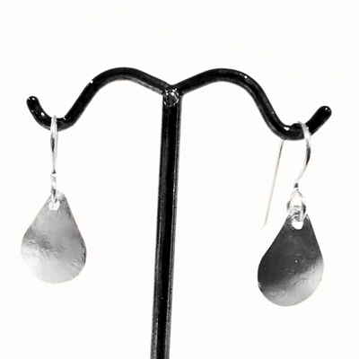 SM-434 Simple Silver Collection Convex Teardrop Earrings