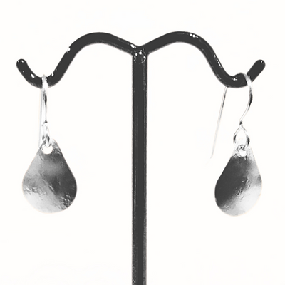 SM-434 Simple Silver Collection Convex Teardrop Earrings