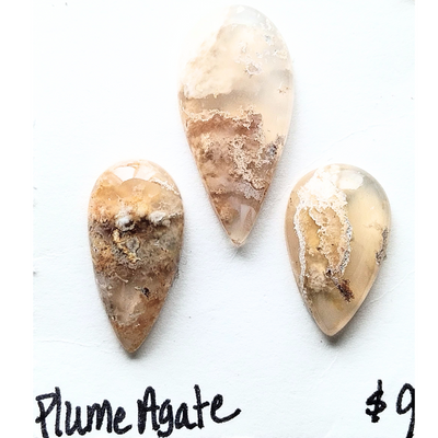 PLA-1004 Plume Agate Cab Trio