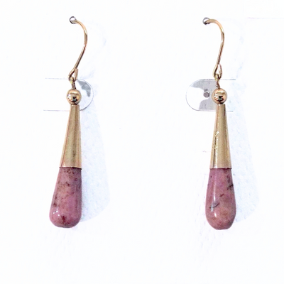 SY-321 GF Rhodonite Teardrop Earrings