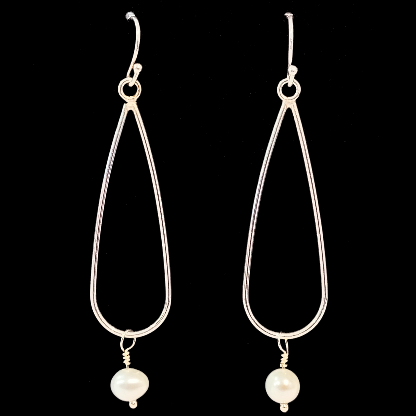 DS-404 Sterling Silver Drop Earring With Pearls