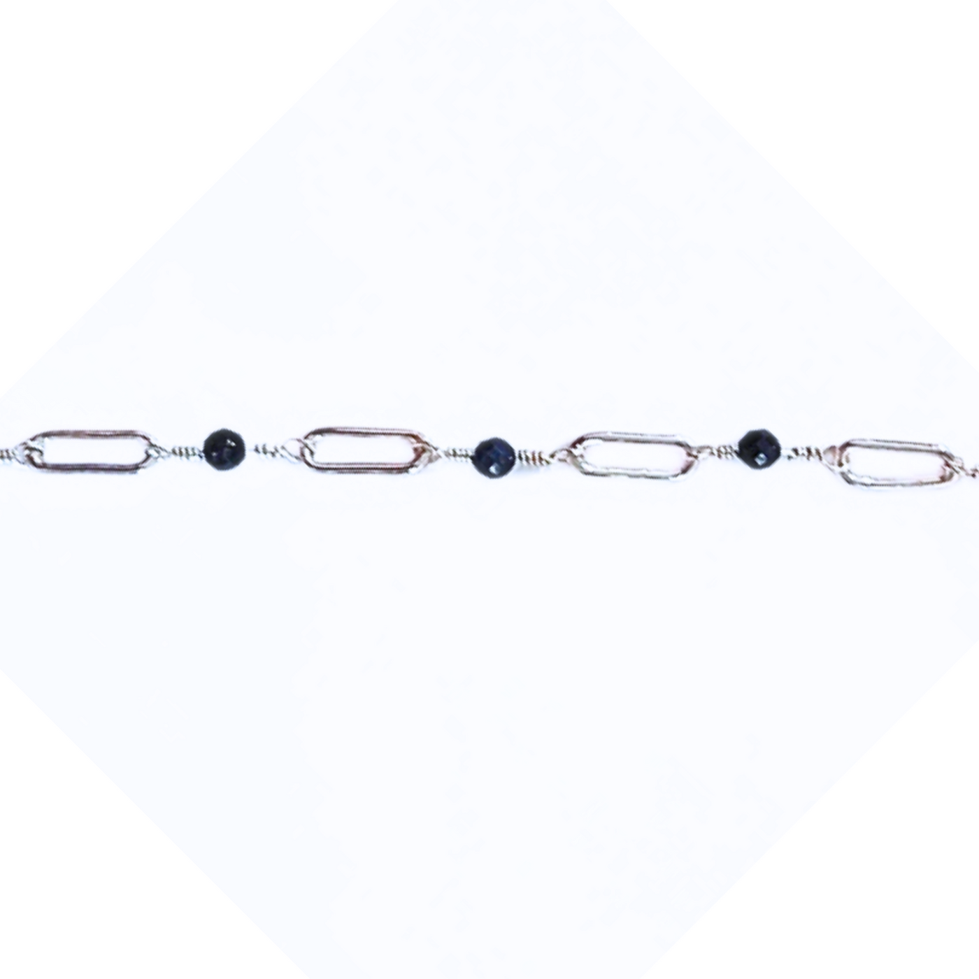 DJT-030 Sapphire and Sterling Anklet 10.5"