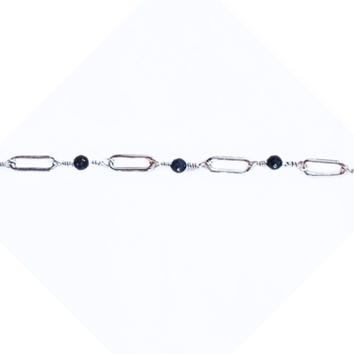 DJT-030 Sapphire and Sterling Anklet 10.5"