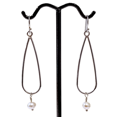 DS-404 Sterling Silver Drop Earring With Pearls