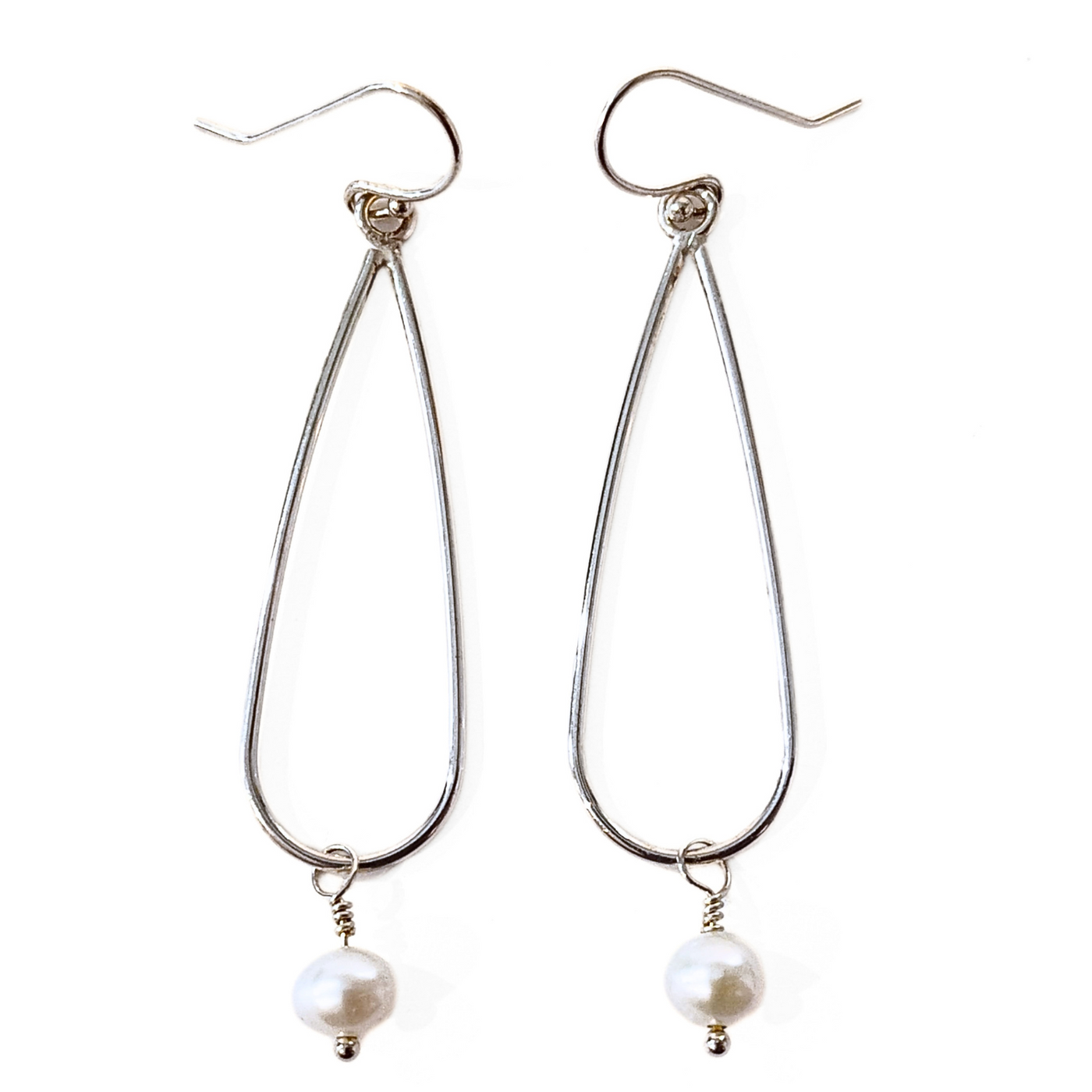 DS-404 Sterling Silver Drop Earring With Pearls