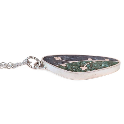 JSD-6091 Inlay Pendant "Awaken"  Turquoise and Kyanite