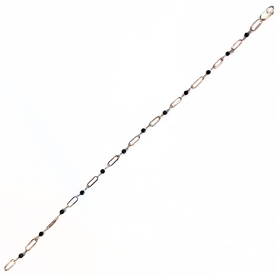 DJT-030 Sapphire and Sterling Anklet 10.5"