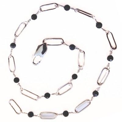 DJT-030 Sapphire and Sterling Anklet 10.5"