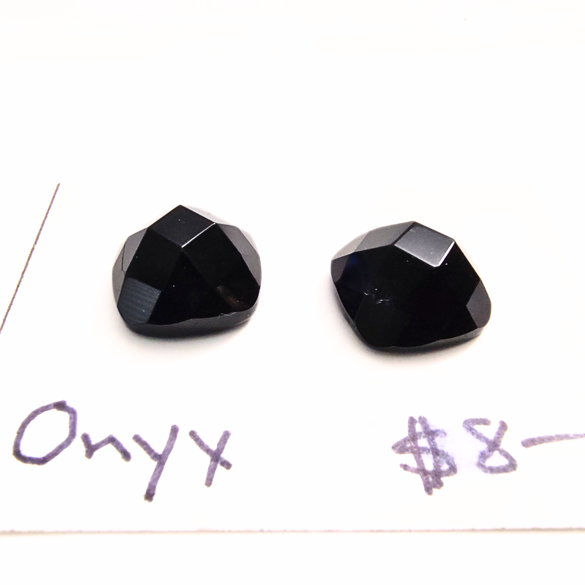 ONX-1001 Black Onyx Rose Cut Pair