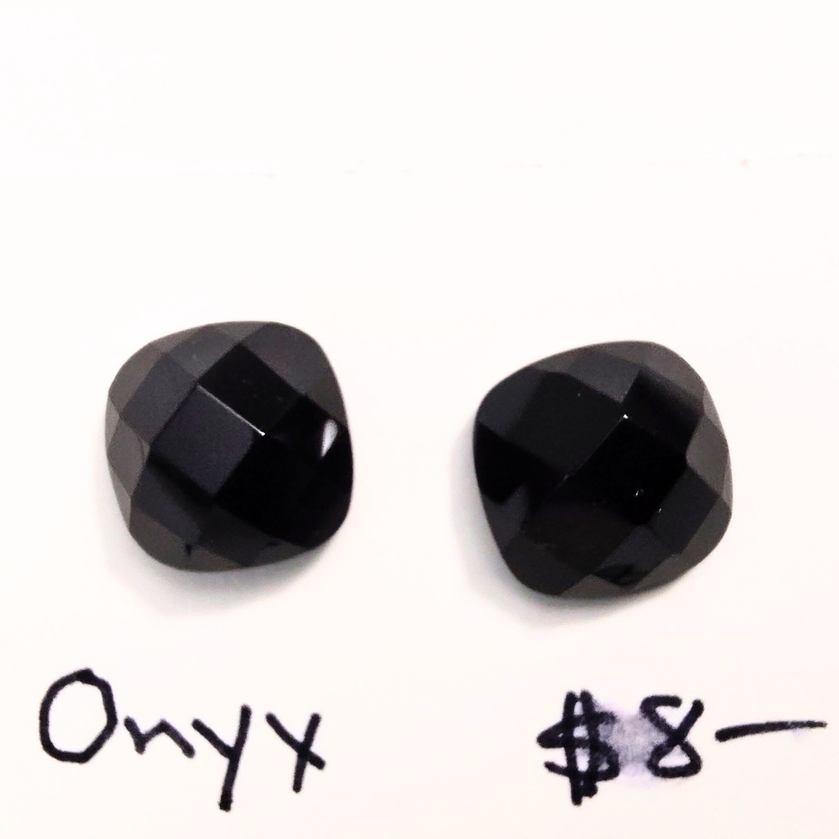 ONX-1001 Black Onyx Rose Cut Pair